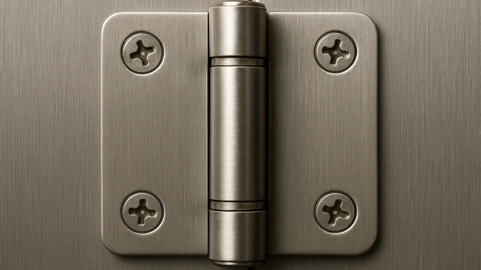 Detailed macro close-up of a machined stainless steel architectur